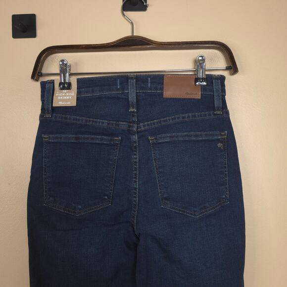 Madewell 10" High-Rise Skinny Jeans Size 25 Dark Wash - Picture 6 of 11